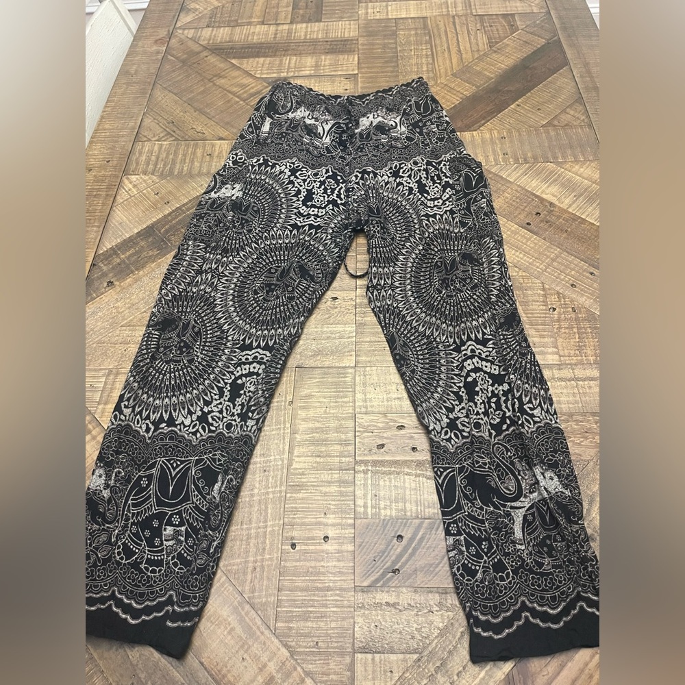 Chic Black and White Patterned Joggers